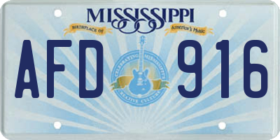 MS license plate AFD916