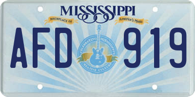 MS license plate AFD919
