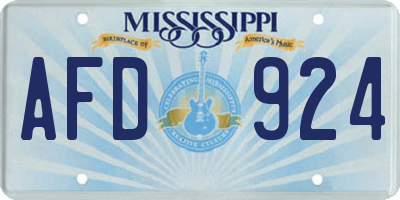 MS license plate AFD924
