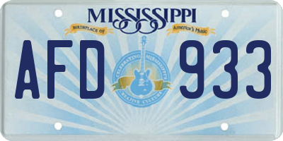 MS license plate AFD933