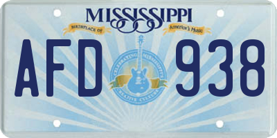 MS license plate AFD938