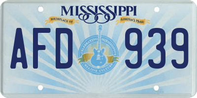 MS license plate AFD939