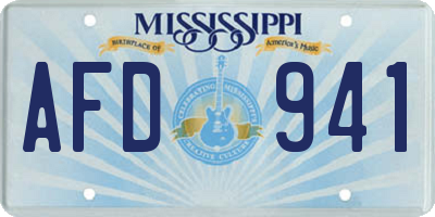 MS license plate AFD941
