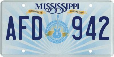 MS license plate AFD942