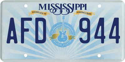 MS license plate AFD944