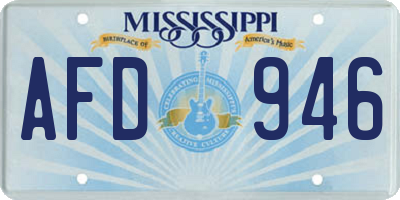 MS license plate AFD946