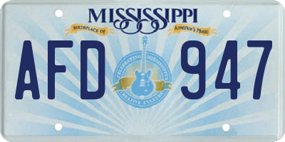 MS license plate AFD947