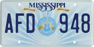 MS license plate AFD948