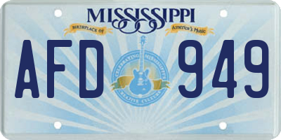 MS license plate AFD949