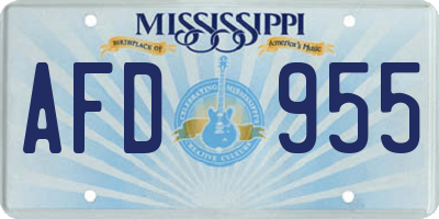 MS license plate AFD955