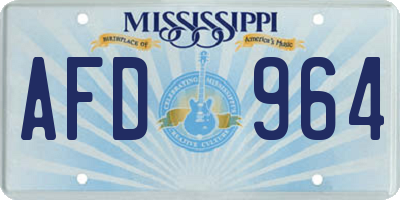 MS license plate AFD964