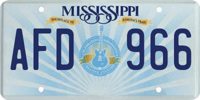 MS license plate AFD966