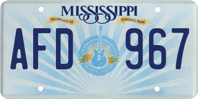 MS license plate AFD967