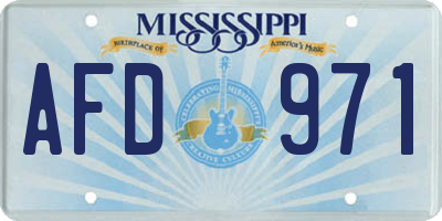 MS license plate AFD971