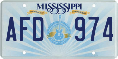 MS license plate AFD974