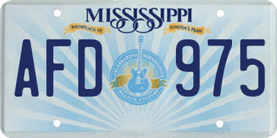 MS license plate AFD975