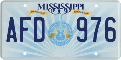 MS license plate AFD976