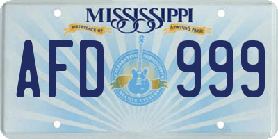 MS license plate AFD999