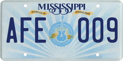 MS license plate AFE009