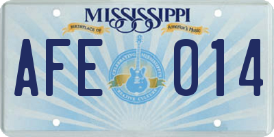 MS license plate AFE014