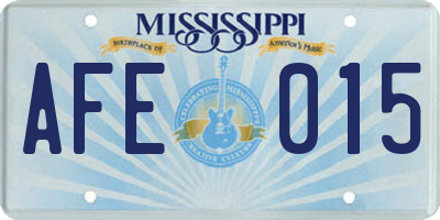 MS license plate AFE015