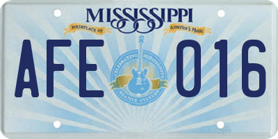 MS license plate AFE016
