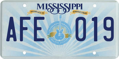 MS license plate AFE019