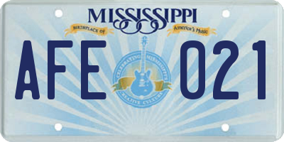MS license plate AFE021