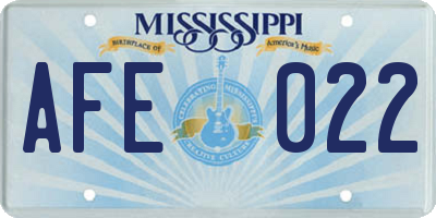 MS license plate AFE022