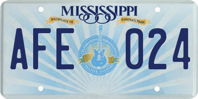 MS license plate AFE024