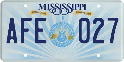 MS license plate AFE027