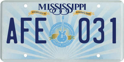 MS license plate AFE031