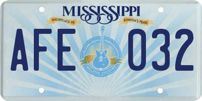 MS license plate AFE032