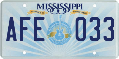 MS license plate AFE033