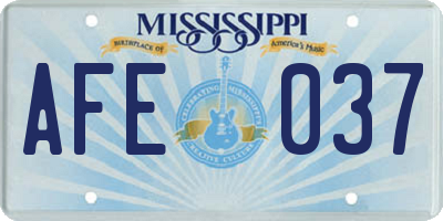 MS license plate AFE037