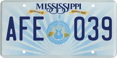 MS license plate AFE039