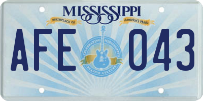 MS license plate AFE043