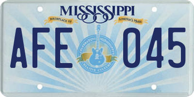 MS license plate AFE045