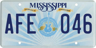 MS license plate AFE046