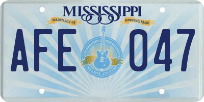 MS license plate AFE047