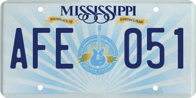 MS license plate AFE051