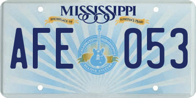 MS license plate AFE053