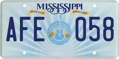 MS license plate AFE058