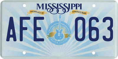 MS license plate AFE063