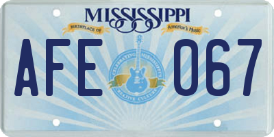 MS license plate AFE067