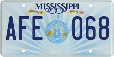 MS license plate AFE068