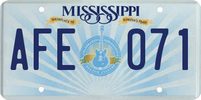 MS license plate AFE071