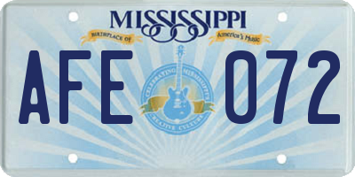 MS license plate AFE072