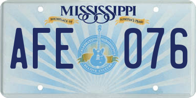 MS license plate AFE076