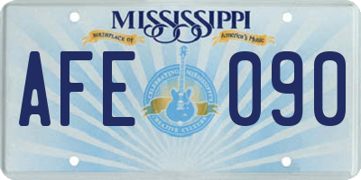MS license plate AFE090